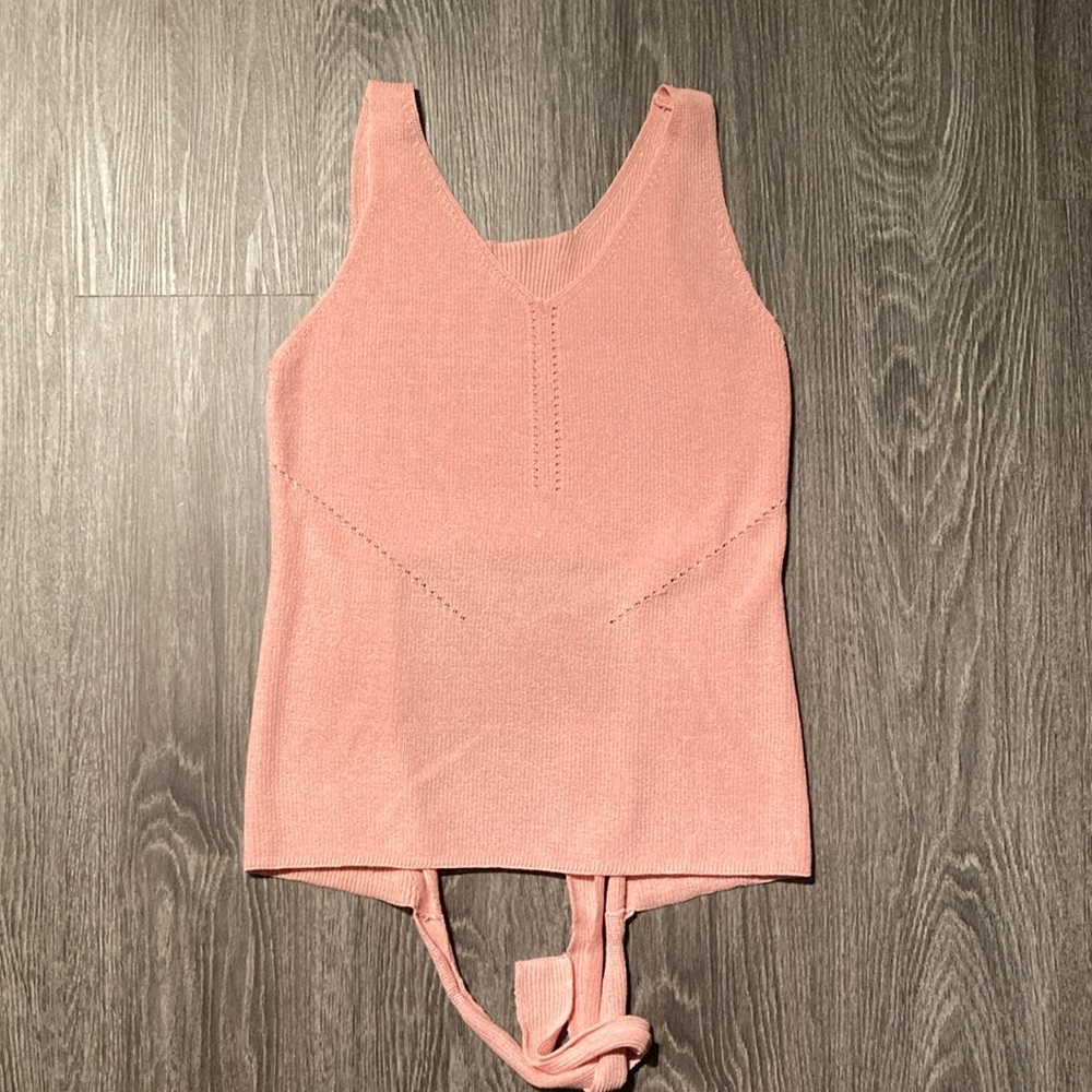Women's Knit Tank Top - pale pink/orange